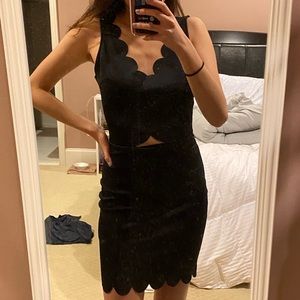 Shein black scallop dress